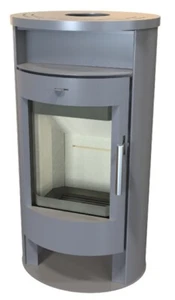 EEK A+ Runder Premium-Kaminofen TORONTO, gussgrau - 6,3 kW - Bild 1 von 1