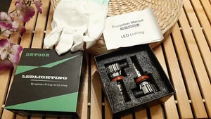 DRTOOR H11 LED Headlight Bulbs, Fog Light 600% Brighter, 6500K H8 H9 H16 - Foto 1 di 3