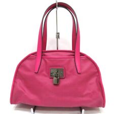 LOEWE Tote Bag Handbag Padlock Key Zipper Pink PVC Women