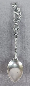 Antique Italian 800 Silver Rampant Lion Handle 4 Inch Demitasse Spoon - Picture 1 of 9