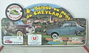 PLAQUE RALLYE : BOUTIERES AUTO PASSION - LE CHEYLARD - RENAULT DAUPHINE - 4 CV - Imagen 1 de 1