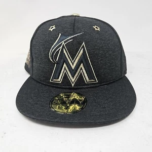 New Era 59FIFTY MLB Miami Marlins 2017 All Star Game Black Gold Fitted Hat - Picture 1 of 4