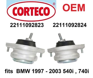 "OE Engine Motor Mount Mounts Kit Left & Right Fits BMW E38 E39 V8 OEM 540i 740i - Picture 1 of 2