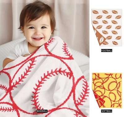 ComfyLuxe Children's Sports Pattern Throw Blanket