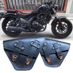 Multipurpose Leather Bag Black V.3 FIT FOR Honda rebel cmx 300-500 2017-2024 - Picture 1 of 5