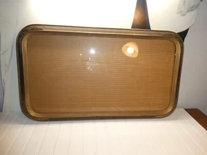 antiker Jugendstil abgerundeter Eckbilderrahmen 14x26 Bild braun und gold - Bild 1 von 7