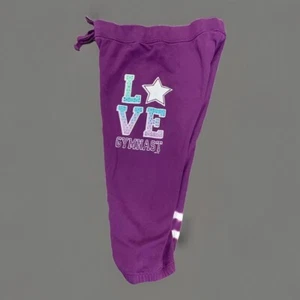 Justice size 12 purple gymnastic Capri sweatpants READ - Picture 1 of 4