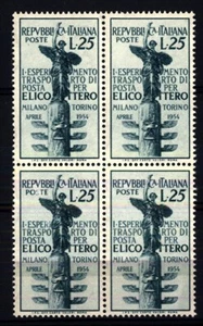 ITALIA - 1954 - 1° esperimento di trasporto di posta aereo per elicottero MNH** - Picture 1 of 2