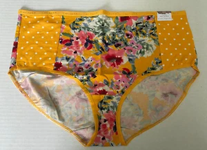 Lane Bryant Cacique 22/24 Panty Dorado Floral Algodón Pierna Alta Calzoncillo Ropa Interior - Imagen 1 de 8