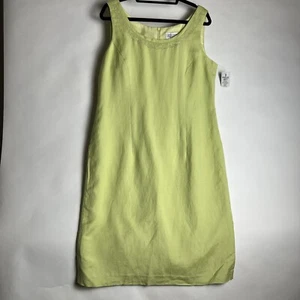 Jessica Howard Sheath Dress Size 14 Linen Blend Embroidered Beaded Green New - Picture 1 of 4