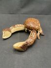 Crabe sculpté vintage noix Tagua (légume ivoire)