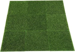 5/10PCE Artificial Grass Tiles 30cm Square Fake Grass Patch Synthetic Grass - Picture 1 of 8