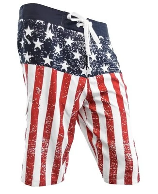 USA Affliggere Bandiera Americana Patriottici Tavola Pantaloncini da Nuoto S-3XL - Immagine 1 di 3