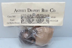 Antike Drapery Rod Company CLASSIC BALL FINIAL, Bronze mit Ölschliff, 2er Set - Bild 1 von 2
