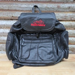 Easyriders Talon Zipper Genuine Leather Backpack Book Bag Vintage Satchel Black - Picture 1 of 15