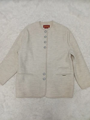 Geiger Collection Women's Austrian Pure New Wool Cream Coat Size 42 - Image 1 of 4