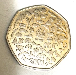 2011 WWF 50p Fünfzig Pence Münze World Wide Fund for Nature Queen Elizabeth II - Bild 1 von 2