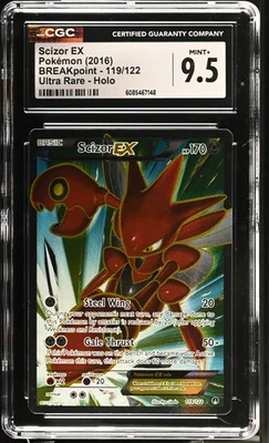 CGC 9.5 MINT+ Scizor EX 2016 BREAKpoint 119/122 Ultra Rare Holo Pokemon Card - Image 1 of 2
