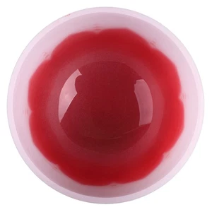 Red C Note Crystal Singing Bowl Color Flower Pattern Matte Quartz Singing Bo HOT - Picture 1 of 12