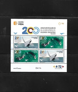 COLOMBIA - ARGENTINA, 2023, BALLENAS, M/S, MNH**, - Imagen 1 de 1