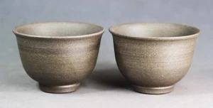 Tokoname Hand-made Two Teacups set by Yutaka, #02 : D70*H48mm, 85ml - Picture 1 of 5