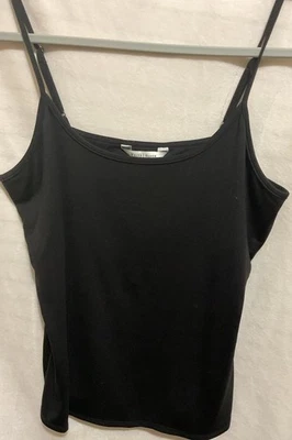 复古黑白肩带黑色 TopXL 美国制造 90% 尼龙 10% 弹性纤维 — 第 1/4 张图片