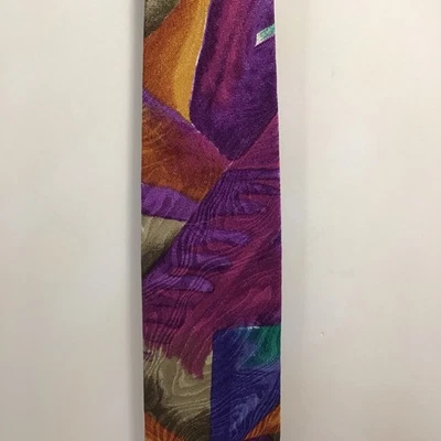 Gravata masculina vintage Wembley multicolorida abstrata rayon 58”..0582 - Imagem 1 de 2