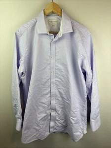 Camisa de vestir azul manga larga Ted Baker Endurance para hombre talla 16 o grande - Imagen 1 de 7