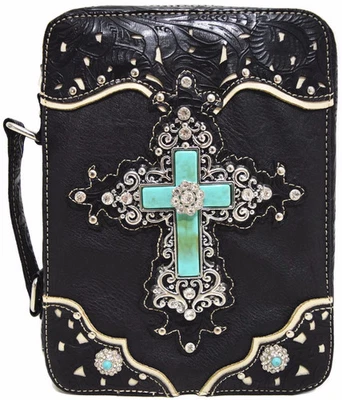 Western Style Scripture Bible Cover Books Case Cross Extra Strap Messenger Bag - image 1 of 4