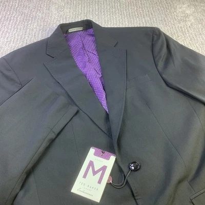 Blazer Ted Baker London Endurance Ajuste Moderno Jarrow Negro Lana Para Hombres 40R Nuevo con Etiquetas Foto 1 de 4