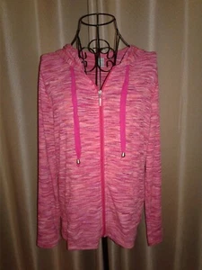 NEW • Pink Women's Zip Front Hoodie Sweatshirt Top • Pockets • Made for Life • S - Picture 1 of 7