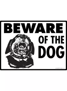 ¡Advertencia! Cuidado con el letrero exterior de aluminio a prueba de óxido para perro Rottweiler - 12 x 9 - Imagen 1 de 1