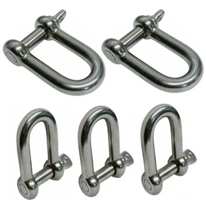 5 PC Stainless Steel 1/4" DEE Shackle D Paracord Anchor Rigging Marine Boat SS - Picture 1 of 8