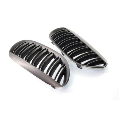 Матовая черная двухлинейная передняя решетка для BMW E63 E64 LCI M6 630 645ci 650i - Изображение 1 из 4