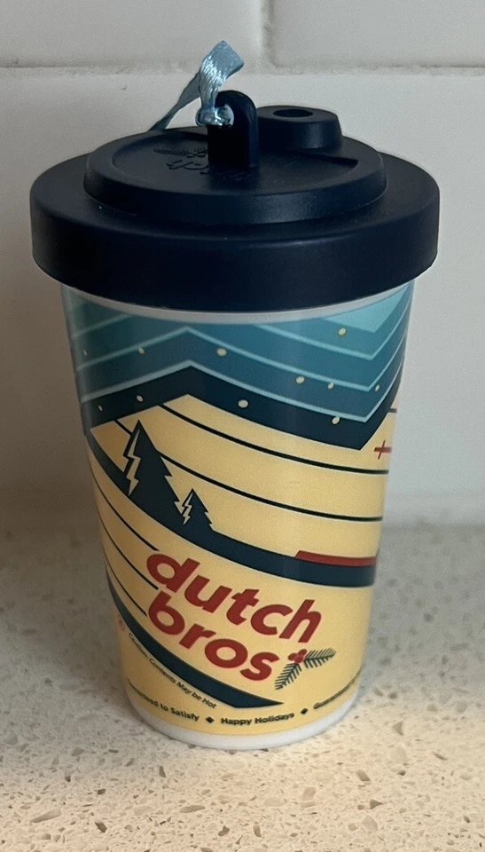 Dutch Bros 2018 Holiday Travel Coffee Tumbler Christmas Ornament - Image 1 of 3