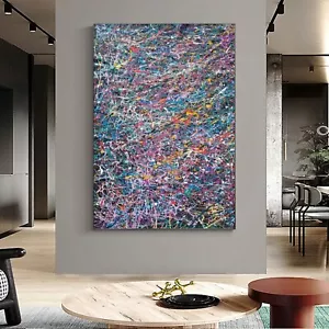 Venta Abstracto Caribbean Waves 48W X 36 HECHO A MANO Enmarcado Antes 2.495 Ahora $995 - Imagen 1 de 14