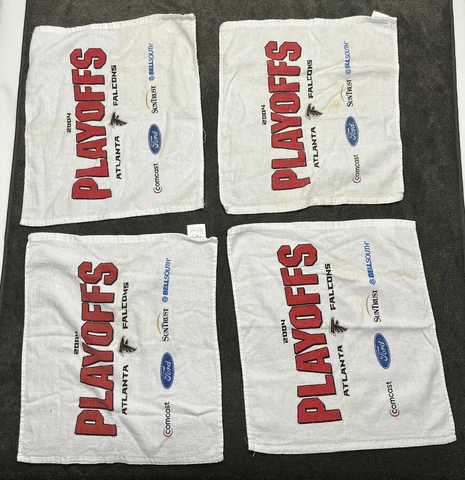 4 Lot ATLANTA FALCONS 2004 Wildcard Playoff Rally Towel - In ATL vs RAMS Cover