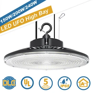LED UFO High Bay Light 150W 200W 240W 300W Dimmable Warehouse Shop Light 5000K - Picture 1 of 16