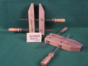 2 Nice Vintage CRAFTSMAN WOOD CLAMPS - Opens 7" Carpentry Woodworking - Picture 1 of 15