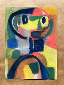 Karel Appel Drawing on paper (Handmade) signed and stamped mixed media art. - Picture 1 of 5