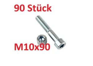 90 Stück M10x90 8.8 DIN912 Zylinderschraube Innensechskant Zylinderkopf Schraube - Bild 1 von 1