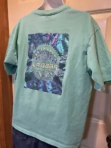 Camiseta Para Hombre L.A. LA Gear Vintage XL Turquesa Azulada Aqua Años 80 Años 90 EE. UU. *Defectos* - Imagen 1 de 20