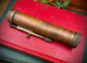 Vintage Solid Bronze Pocket Telescope Scope & Sight Level - Antique Brass Optic - Picture 1 of 5