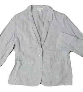 Eileen Fisher Womens S Organic Linen Metallic Lightweight Blazer Jacket Business - Picture 1 of 9