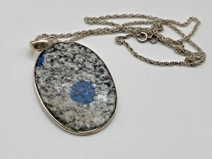 Sterling Silver 925 Necklace Pendant K2 Lazurite 10.82g - Picture 1 of 7