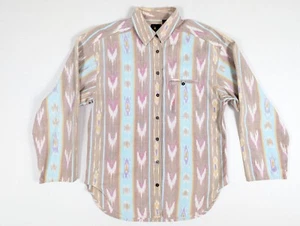 Vintage LizSport Ikat Stripe Button Down Shirt Pastel Southwestern 90s Cotton M - Bild 1 von 13
