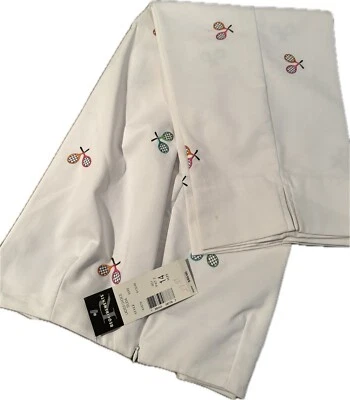 Requisitos Pantalones Capri Estampado Tenis Blanco Talla 14 Ligeros Nuevos con Etiquetas Raquetas Foto 1 de 4