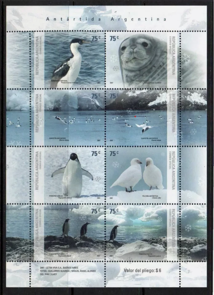 Аргентина 2007 Mini seet Аргентина в Антарктиде, как новый без наклеек и следов - Изображение 1 из 1
