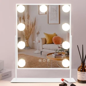 Espejo de tocador con luces,3 luces de colores espejo de maquillaje de mesa, rotación 360° - Imagen 1 de 11