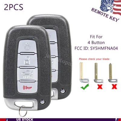 2 For 2011 2012 2013 2014 Hyundai Sonata Keyless Entry Smart Remote Car Key Fob - Imagem 1 de 4